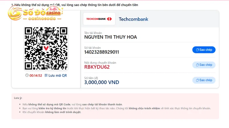 Luôn kiểm tra lại thông tin giao dịch để tránh xảy ra gián đoạn